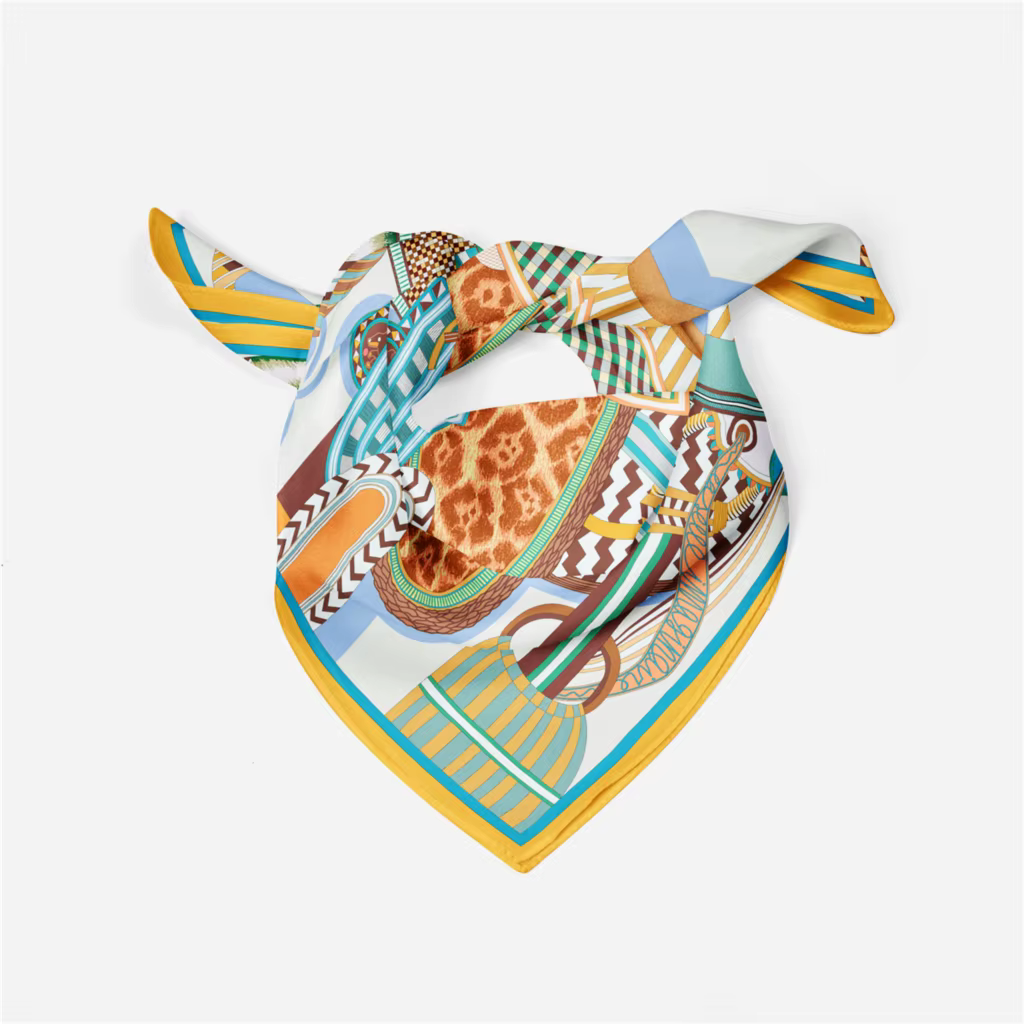 53cm Design magnifique selle marque carré écharpe femme nouvelle Foulard en soie femmes Bandana luxe bandeau Hijab