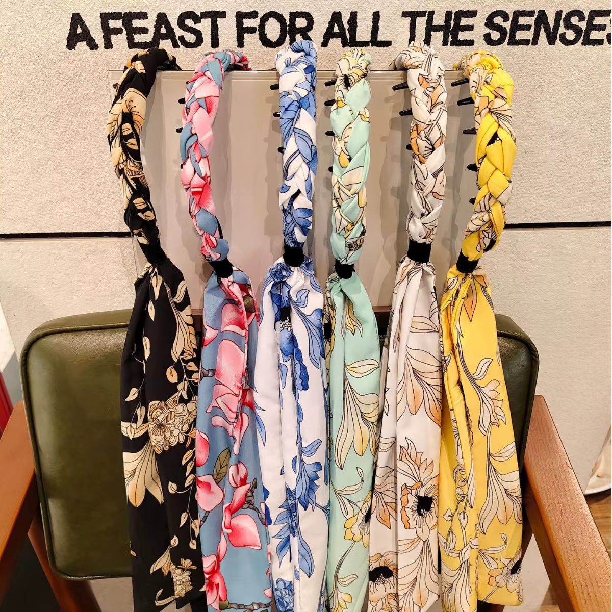 Nouveau Foulard en Soie Imprimé Tendance – Accessoire Polyvalent pour Cheveux à Tresser pour Femme