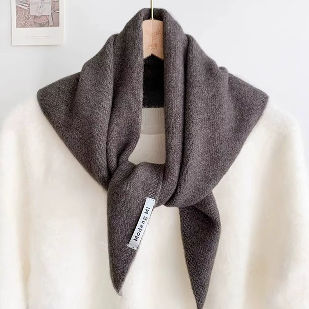 Écharpe Triangulaire en Laine Douce Multifonctionnelle pour Femme