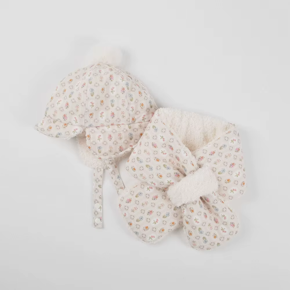 Ensemble chapeau et écharpe à oreillettes pour garçon et fille