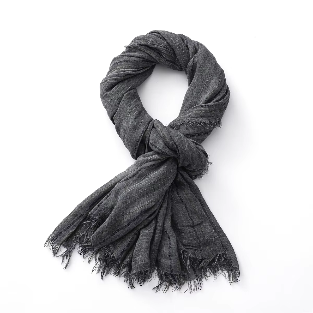 Mode rayé coton lin hommes écharpe automne hiver chaud foulard fil teint mâle accessoires foulards châle Bufanda