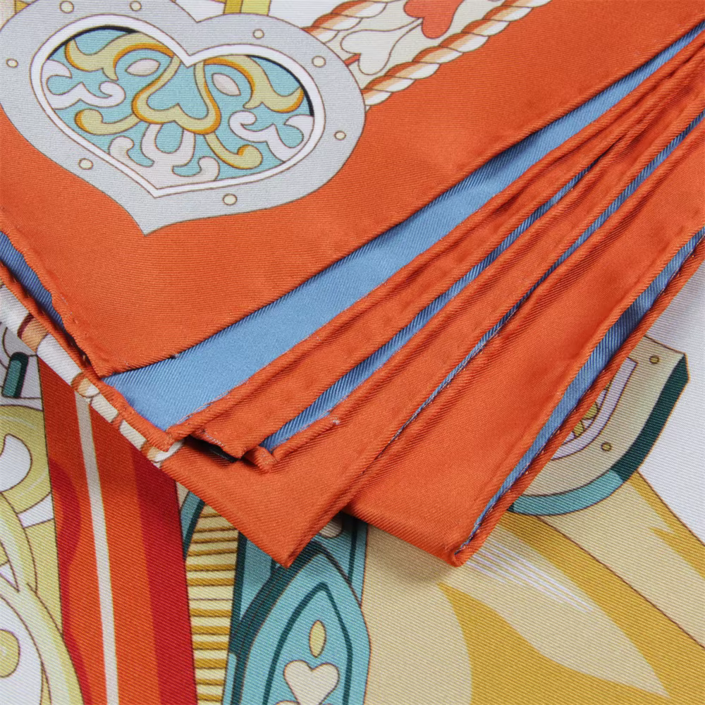 Foulards en soie deux chevaux imprimé sergé foulard
