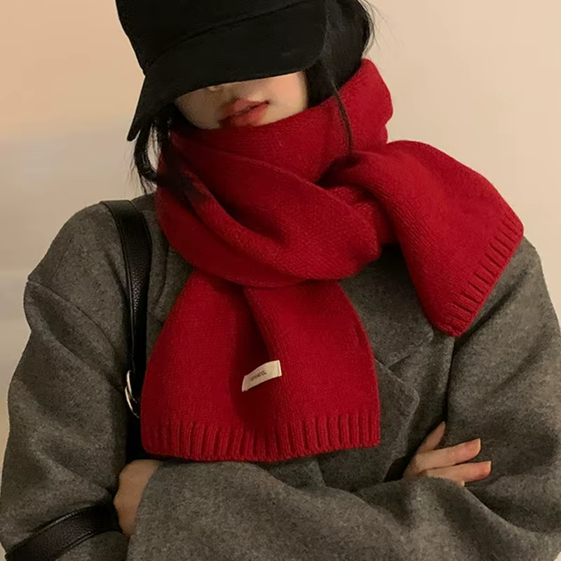 Écharpe rouge tricotée pour femmes et hommes