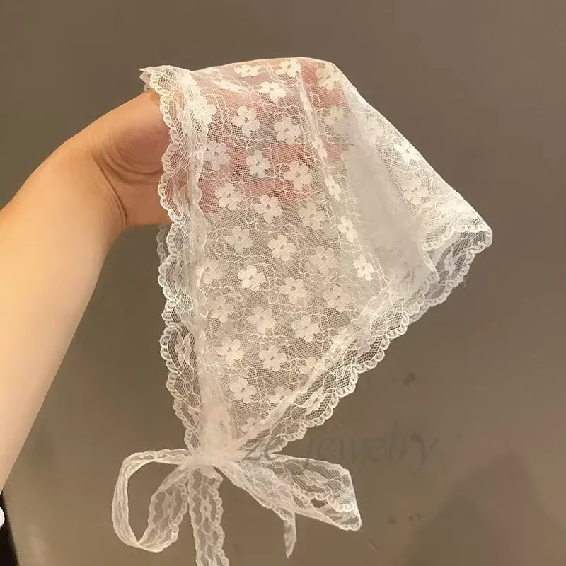Foulard triangulaire rétro à fleurs pour femmes et filles