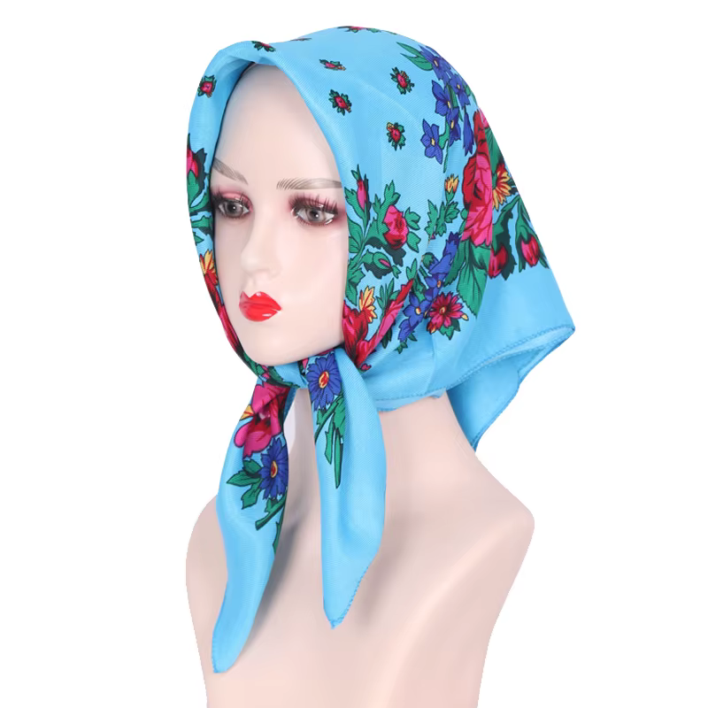 Foulard Carré Rétro à Imprimé Floral pour Femme