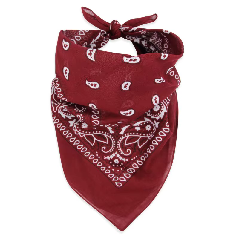 Foulard carré rouge bordeaux style western
