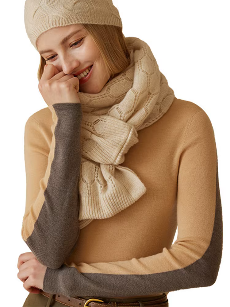 100% laine mérinos évider Pashmina automne hiver cachemire tricoté mode châles luxe géométrie Style double usage foulards