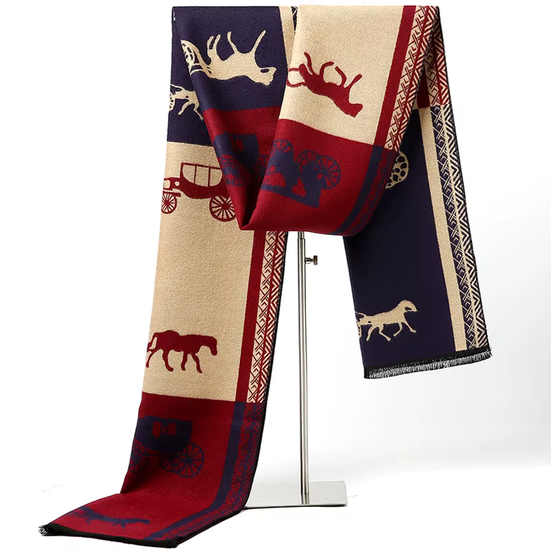 Homme automne hiver motif cheval écharpe de luxe Gentleman cachemire sensation silencieux étudiant printemps