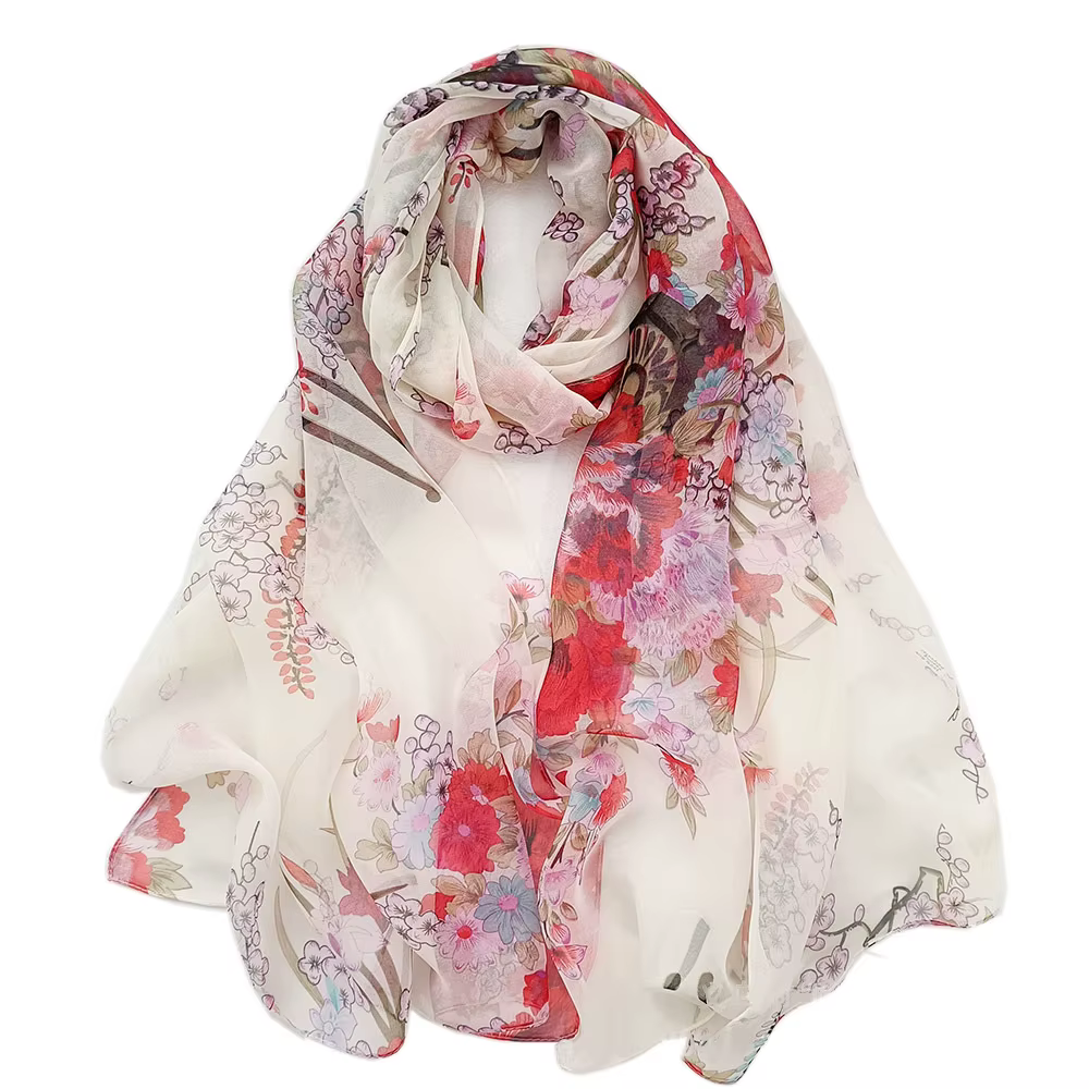Écharpe Georgette en mousseline de soie pour femme