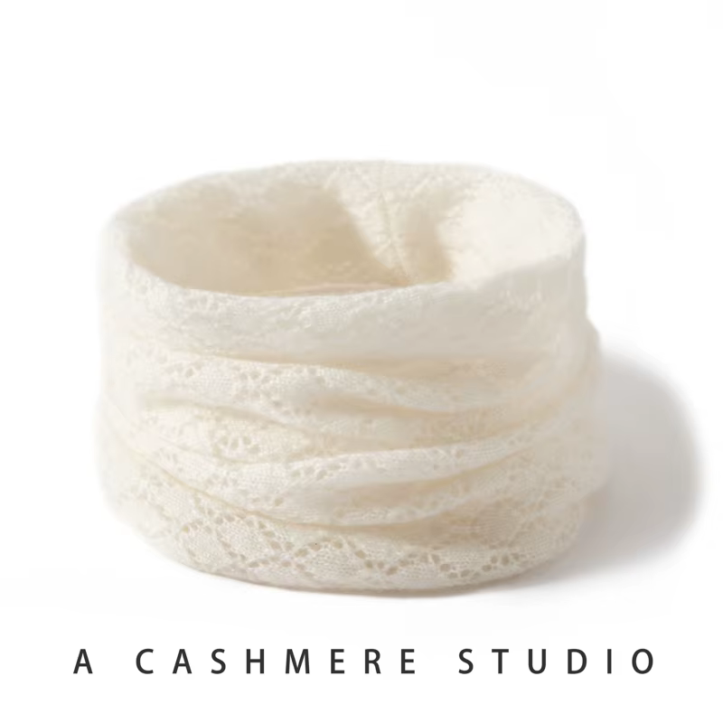 MERRILAMB femmes pur cachemire écharpe couleur unie chaud hiver foulard décontracté mode anneau conception extérieur