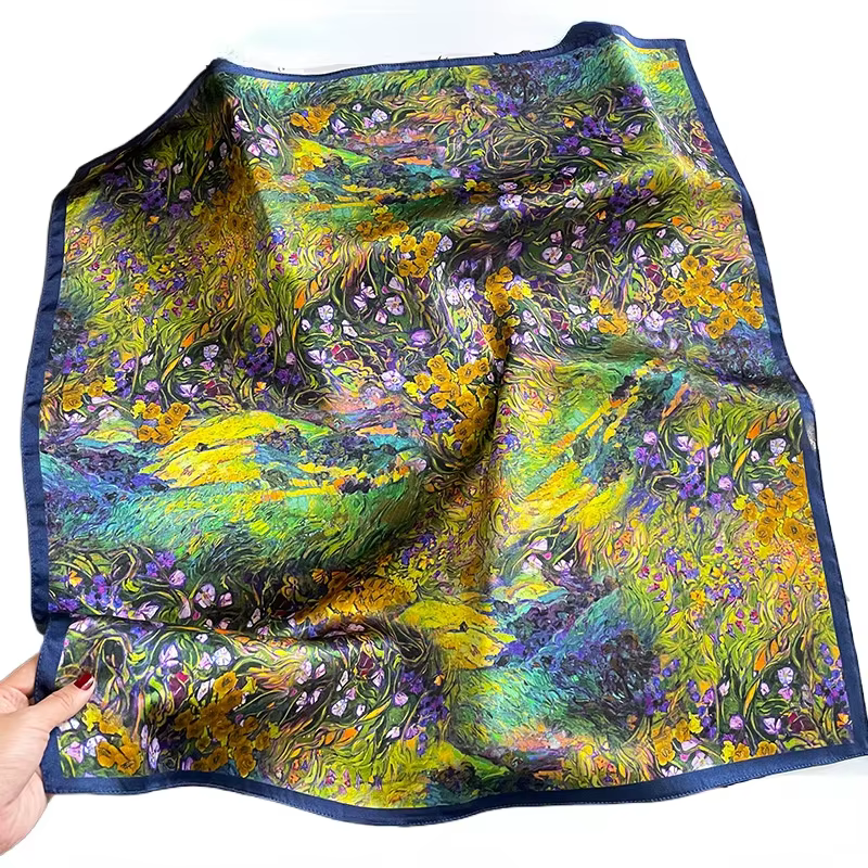 Écharpe à imprimé floral de peinture à l'huile pour femmes