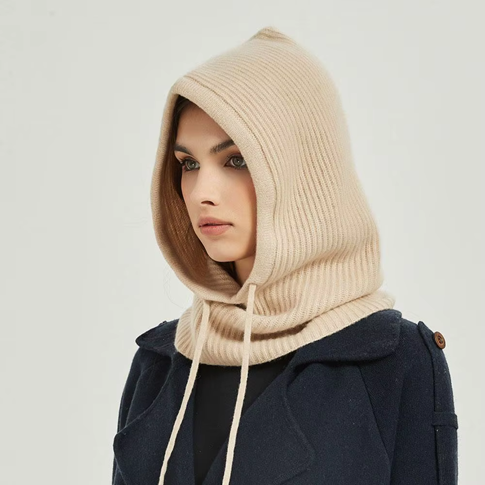 Écharpe à capuche tricotée chapeau cagoule en tricot coréen extérieur