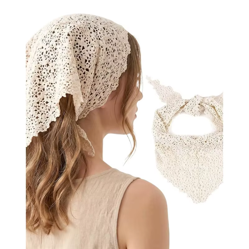 Écharpe en dentelle florale pour femmes