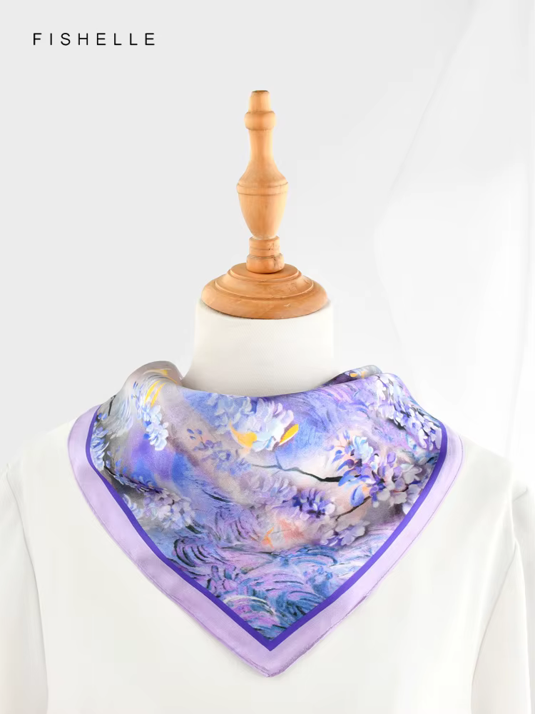 Foulard Carré en Satin de Soie 100% Naturelle pour Femme