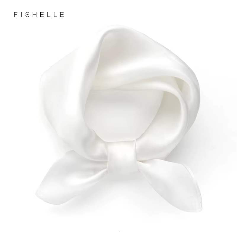 Foulard en soie pure blanche