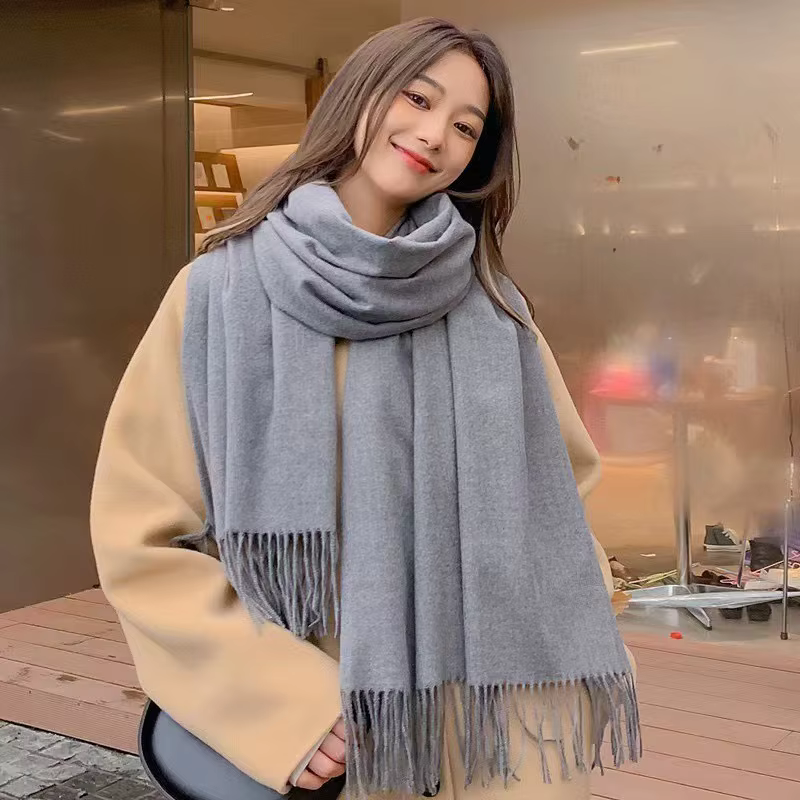 Nouvelles foulards d'hiver pour femmes écharpe en cachemire femme noir dames hiver