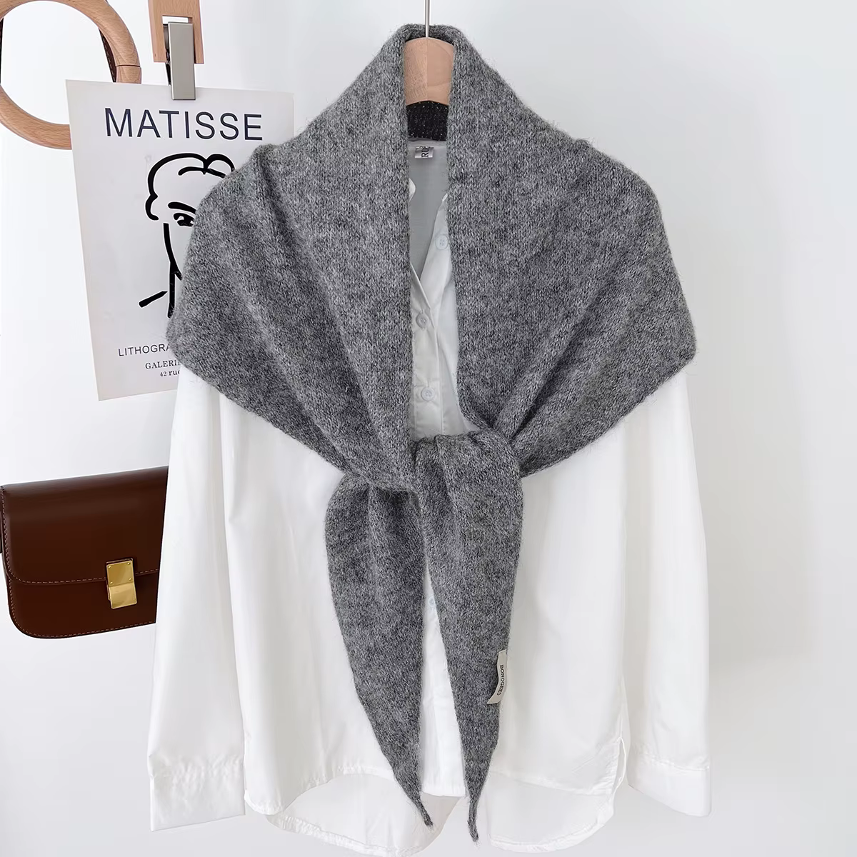 2025 laine hiver écharpe pour femmes chaud triangle tricot foulards Hijab solide dame châle enveloppement femme Pashmina Bandana foulard