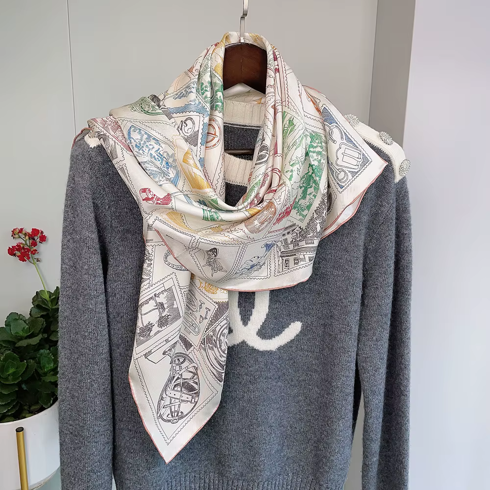 Foulard en soie de luxe 90CM