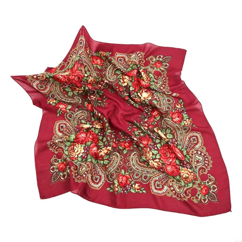 Foulard carré imprimé russe pour femmes