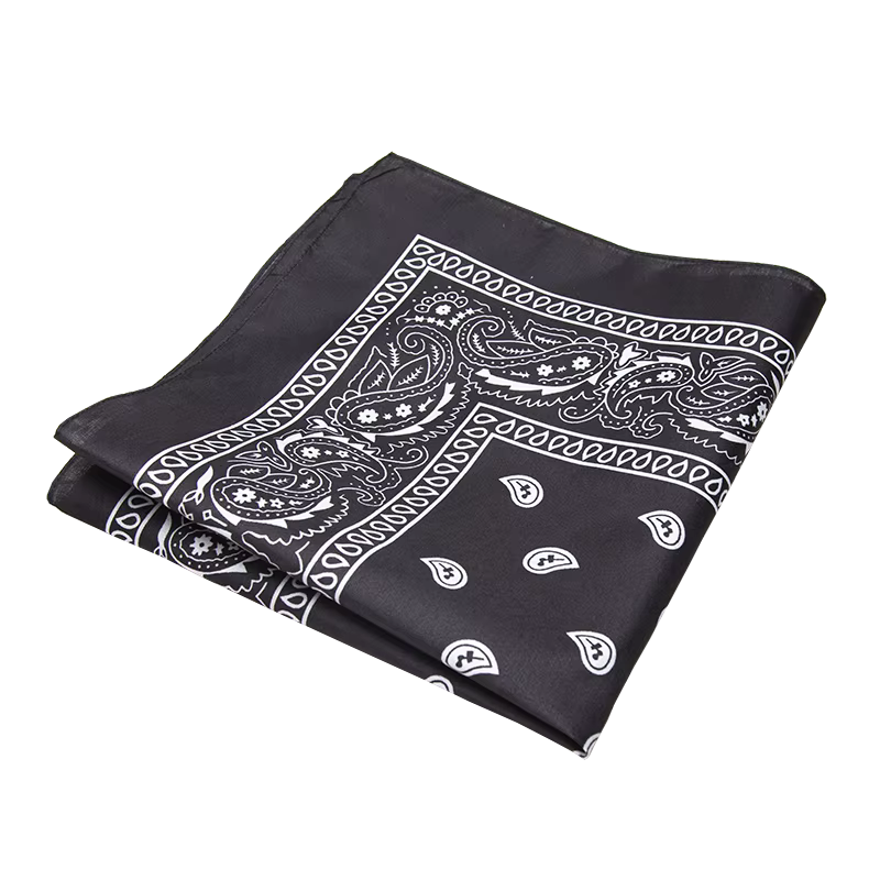 Mode Hip Hop Bandana foulard unisexe noir bandeau de cheveux cou écharpe chapeaux bandes de poignet tête foulards carrés imprimer mouchoir
