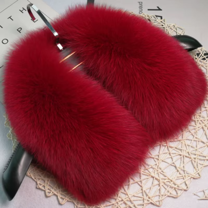 Écharpe en fourrure de renard hiver femmes 100% véritable col
