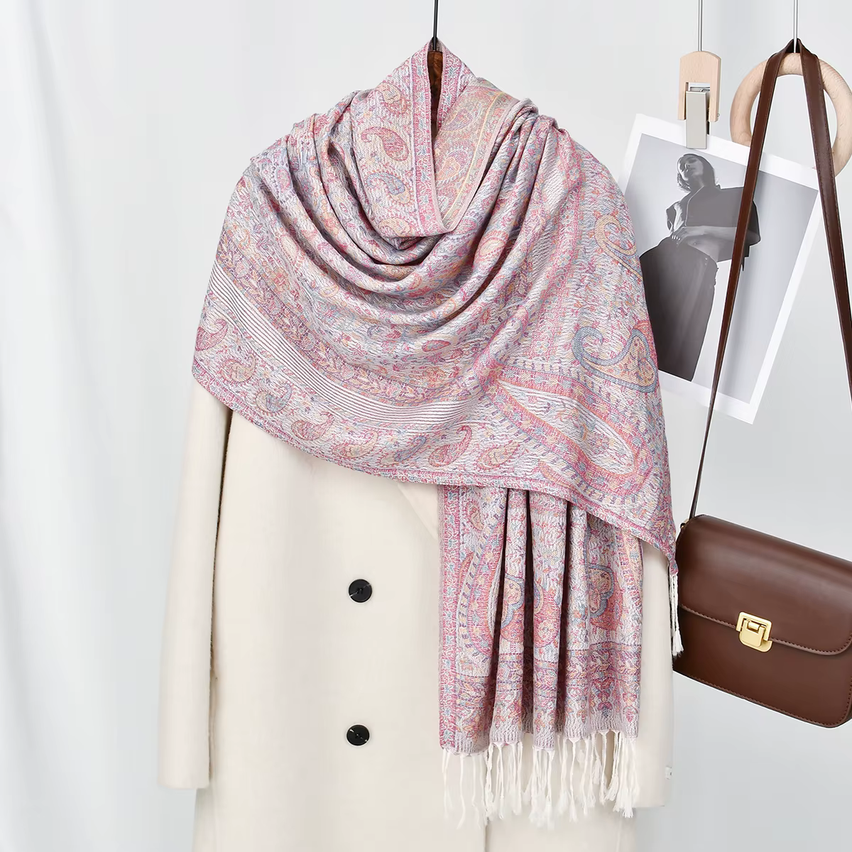 Paisley écharpe Hijab cachemire sentiment Pashmina châles gland