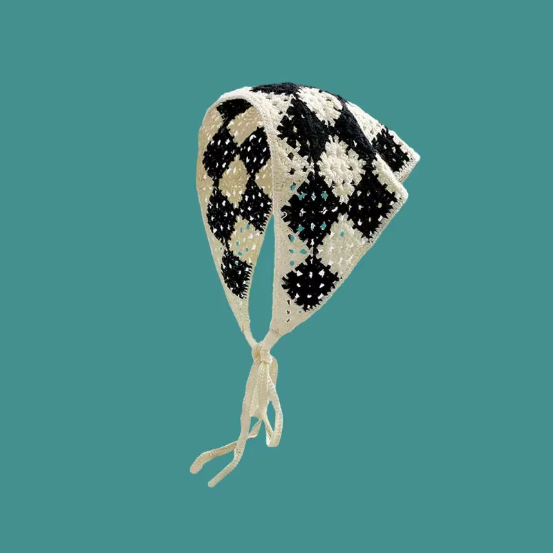Foulard triangulaire en tricot vintage pour femme