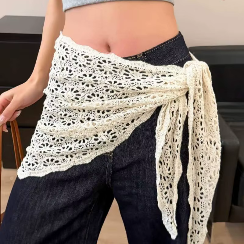 Écharpe triangulaire tricotée rétro pour femme