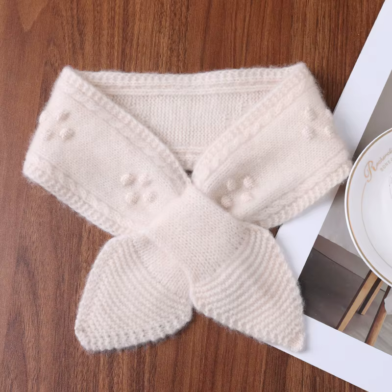Écharpe tricotée perforée en laine Pure pour femmes