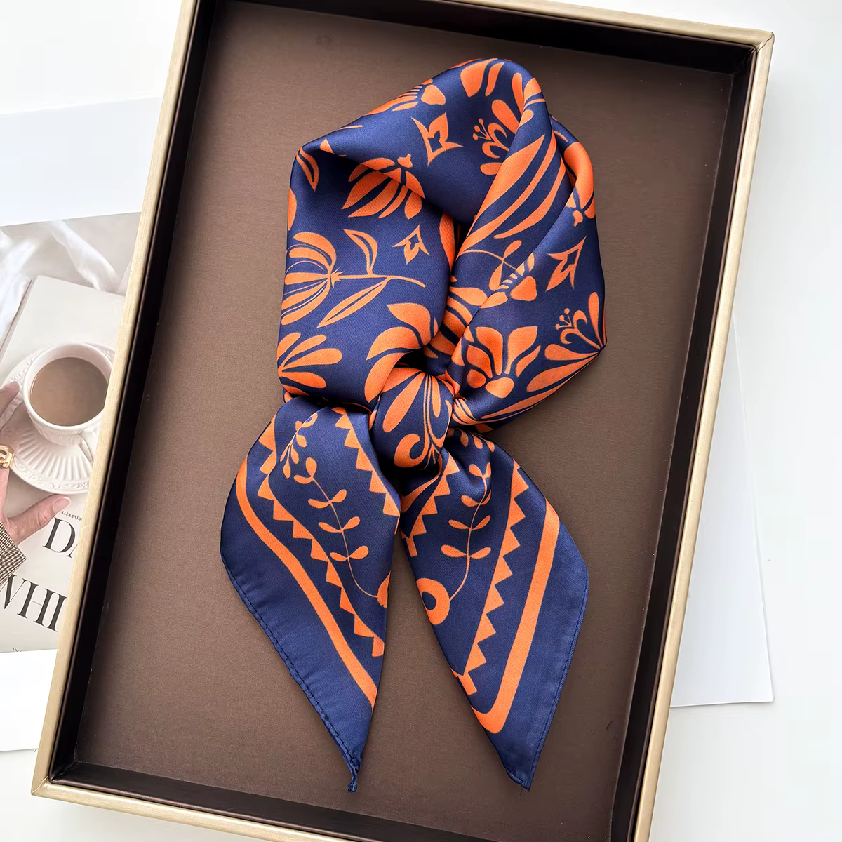 Écharpes en soie imitation satin pour femmes