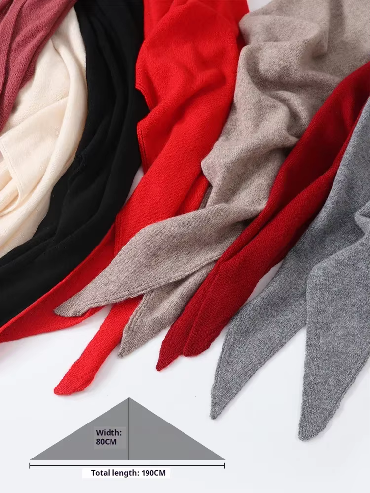 Écharpe châle triangulaire grande taille tendance 100 % laine pour femme