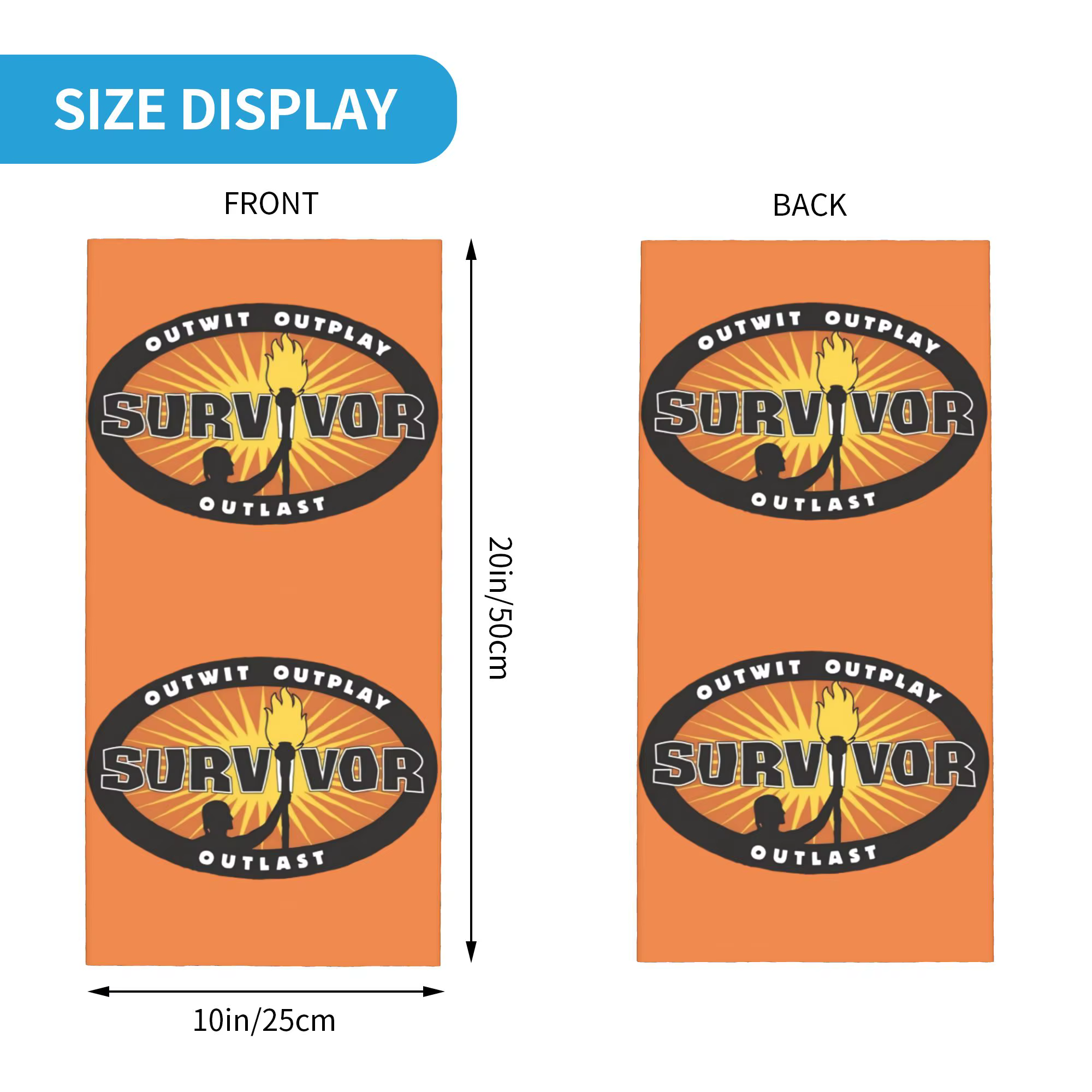 S-Survivors Bandana Neck Gaiter Printed Mask Scarf Multifonctionnel pour le cyclisme