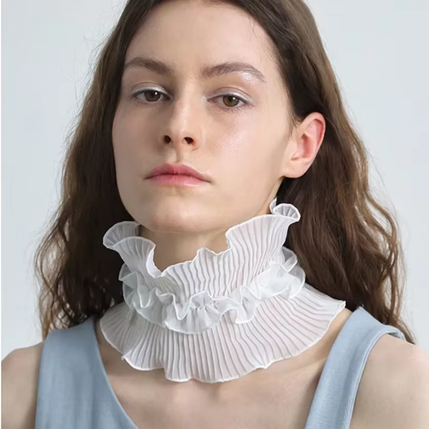 Printemps et été nouvelle écharpe en dentelle femmes multifonctionnel polyvalent col de chemise décoration à la mode