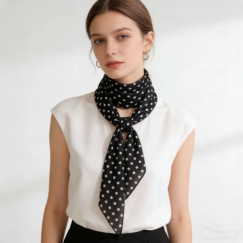 Écharpe fine à pois pour femmes