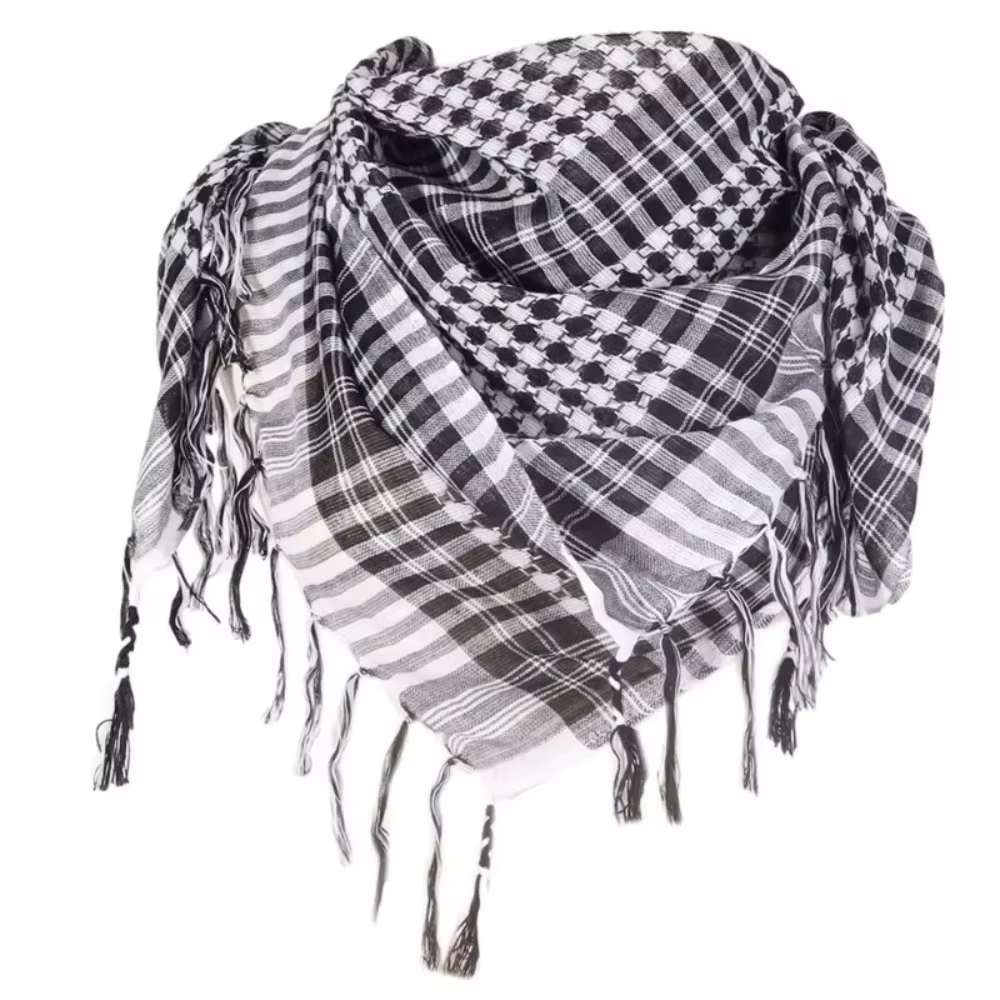 Nouveau Grand foulard arabe Shemagh avec gland Costume tête cou écharpe Bandana Keffiyeh pour hommes femmes