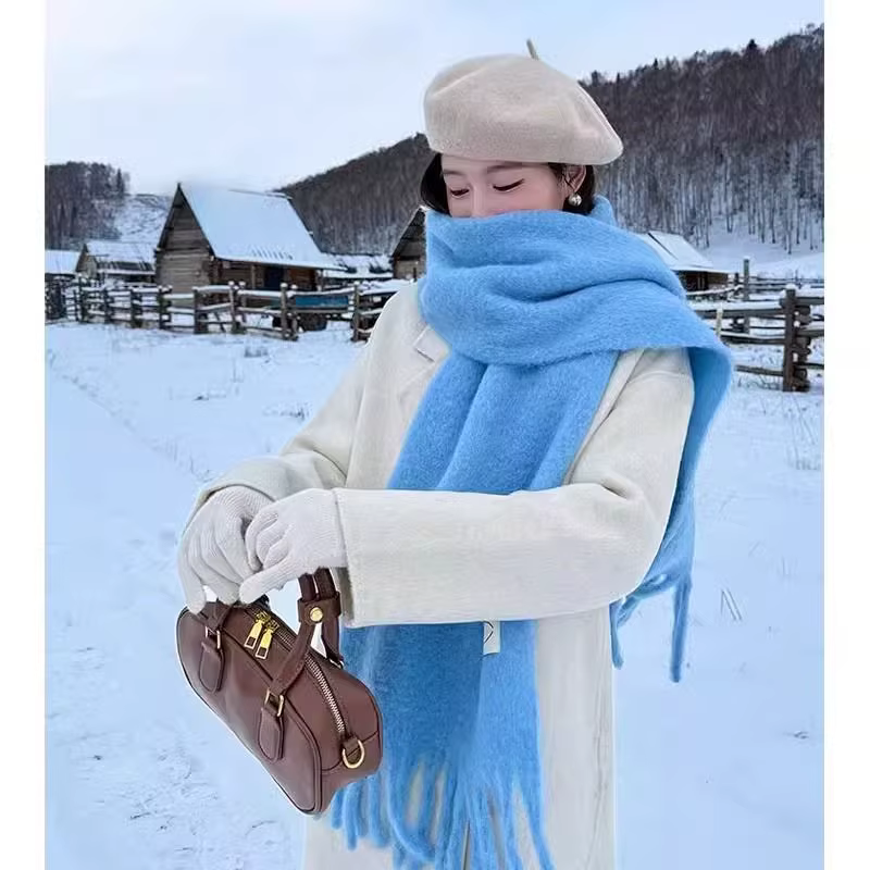 Écharpe en cachemire bleu pour femmes