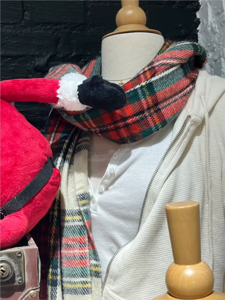 Américain Vintage gland Plaid tricoté écharpe femmes hiver unisexe chaud longue taille décontracté tout-match Preppy Style foulards noël