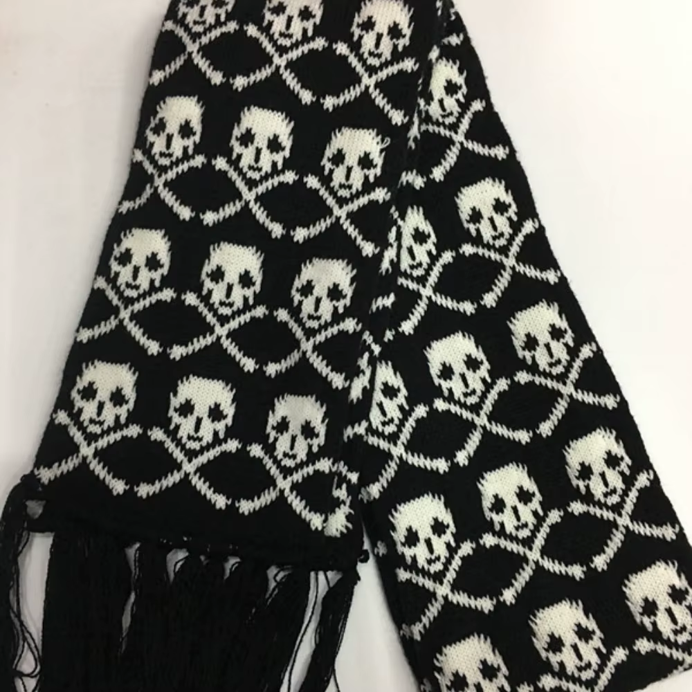 Écharpe gothique en forme de crâne pour Halloween
