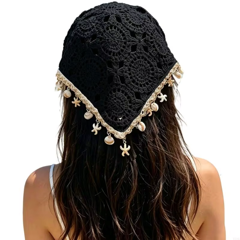 Foulard tête en Crochet ajouré pour femmes