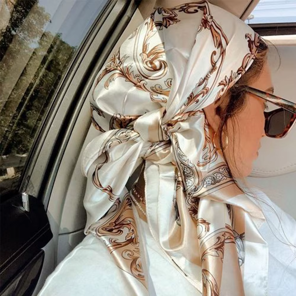 Foulard de tête en soie pour femmes