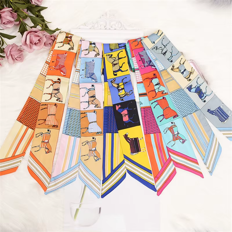 Écharpe skinny cheval à carreaux pour femme