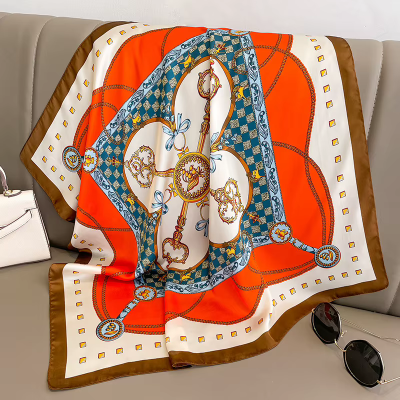 Écharpe décorative en imitation soie de style vintage et luxueux