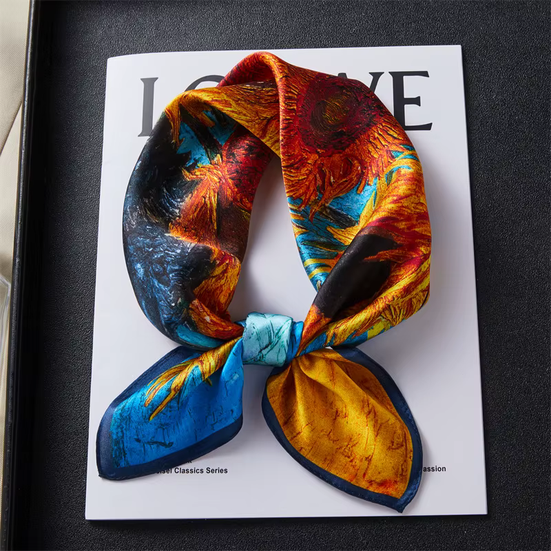 Foulard de cou pour femme 100% soie naturelle