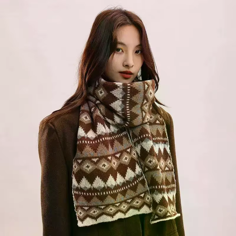 Écharpe tricotée Jacquard pour femme