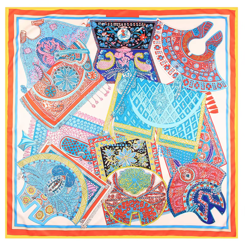 Foulard Carré de Selle de Luxe pour Femme