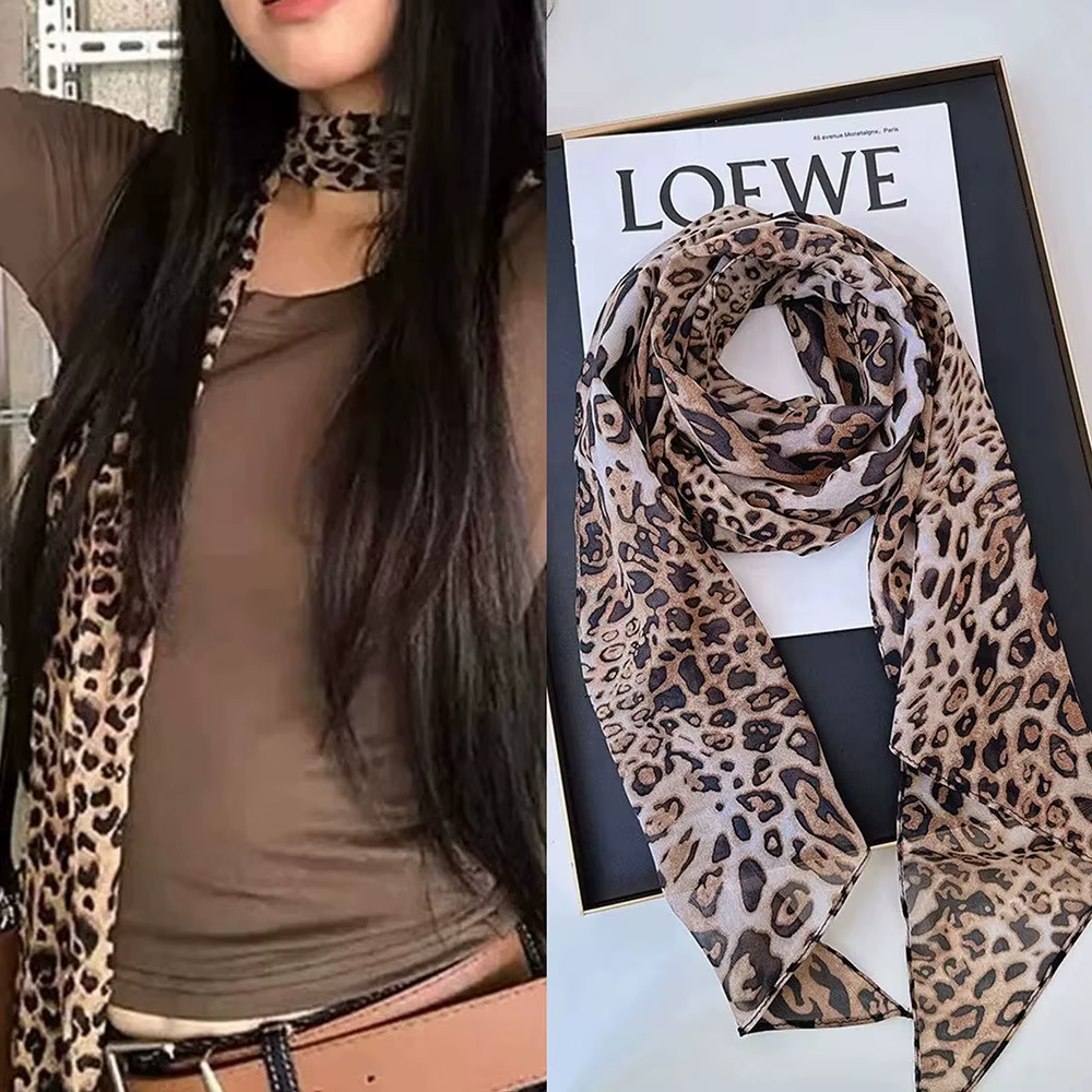 2025 bandeau accessoire série écharpe marron imprimé