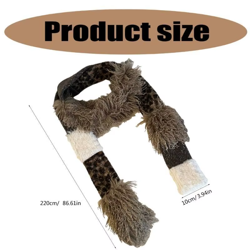 39BB – écharpe ras du cou en tricot fourrure pour femmes filles