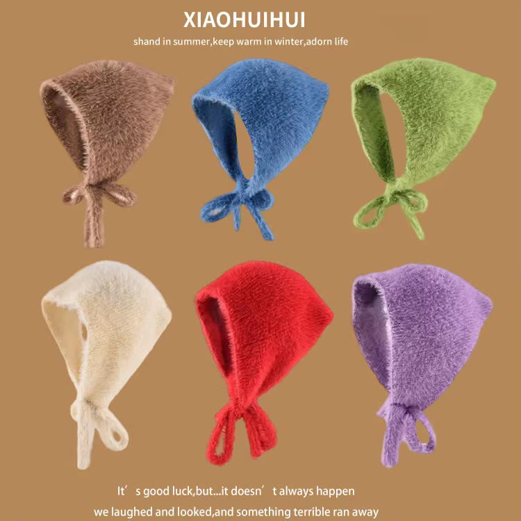 Écharpe triangulaire en Faux vison pour femme