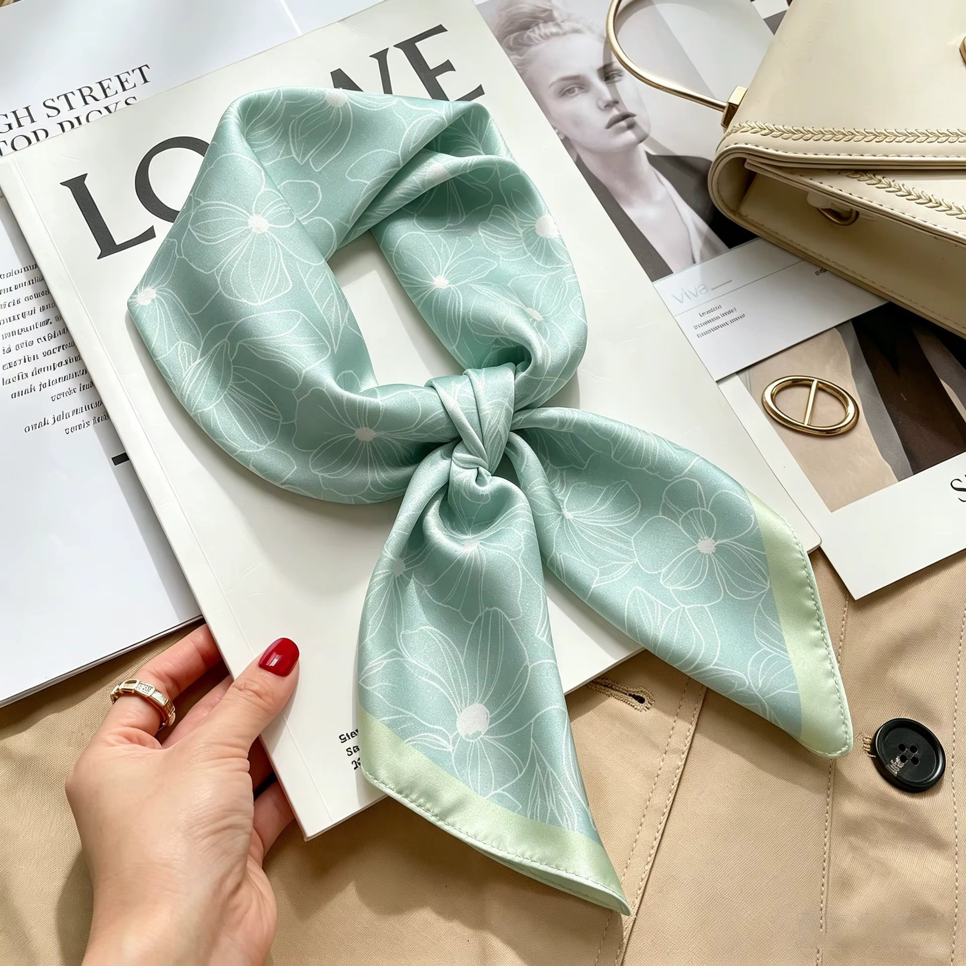 Foulard en soie 70x70 cm pour femme