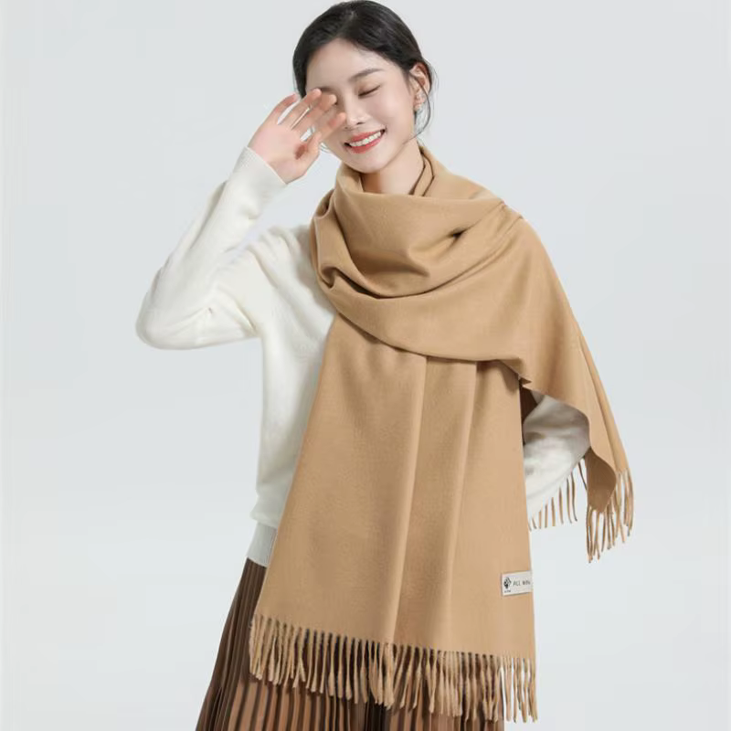 Nouveau foulard noir en cachemire pour femme
